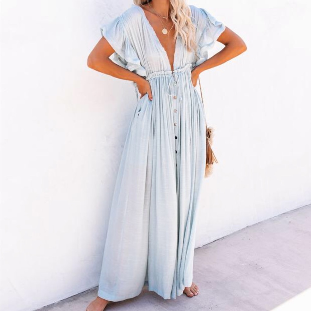 VICI Blue Long Dress/Cover Up Size S